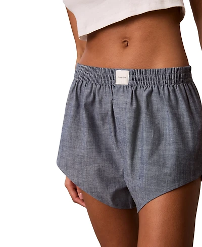 Calvin Klein Women's Chambray High-Rise Pull-On Sleep Shorts
