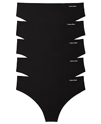Calvin Klein Invisibles Seamless Microfiber Mid-Rise Thong, 5-Pack, QD5418