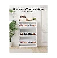 Slickblue 3 Flip Drawer Shoe Cabinet with Storage Shelf, Freestanding Shoe Organizer for Entryway Hallway