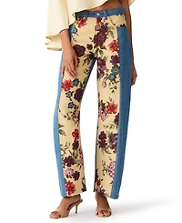 Steve Madden Women's The Sydnee Floral Non-Stretch Wide-Leg Jeans
