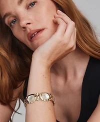 Kendra Scott Cultured Pearl Tiger Striped Daphne Statement Bracelet