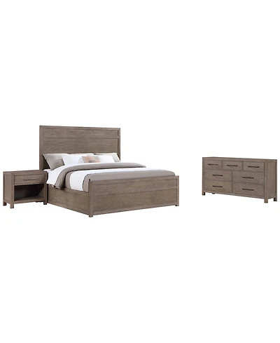 Adler 3-Piece King Modern Bedroom Set (Bed, Dresser & Nightstand), Macy's Exclusive
