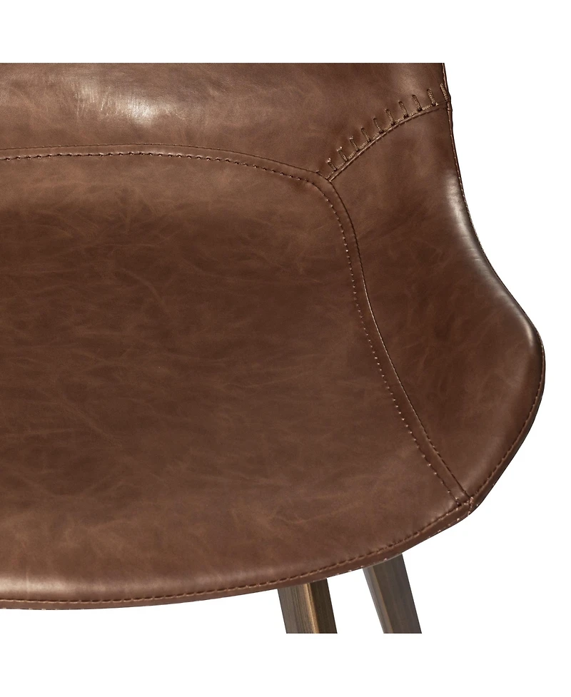 Maven Lane Victor Modern Faux Leather Swivel Kitchen Counter Stool with Back