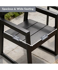 WestinTrends 7-Piece Modern Hdpe Outdoor Patio Dining Table Set With Umbrella Hole