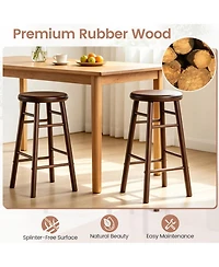 Mecale Set of 2 24-Inch Swivel Bar Stools with Footrests