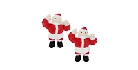 Mighty Holiday Santa 2 Pack, Durable Plush Squeaky Dog Toy