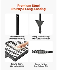 Hongge Height Adjustable Swivel Campfire Grill Grate and Griddle