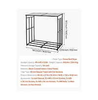 Slickblue 4ft Metal Firewood Rack with Roof for Fireplace Deck Backyard Storage