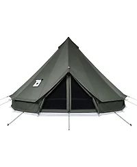 Hongge 4 Season Canvas Bell Tent 9.84 ft Yurt with Stove Jack and Zipped Detachable Floor for 2 to 3 Campers