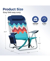 Aofar 2-pack Folding Beach Chair Cooler Cup Holder Portable Camping outdoor