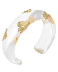 kate spade new york Gold-Tone Spade Flower Lucite Cuff Bracelet
