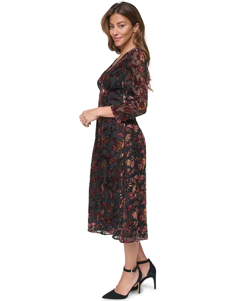 Eliza J Women's Open Back Floral A-Line Midi Dress