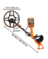 Sugift Waterproof Metal Detector with 12inches Coil Rechargeable 39-50 in Adjustable Lcd 7 Modes IP68