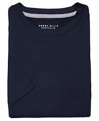 Perry Ellis Portfolio Men's Deluxe Touch T-Shirt and Flannel Plaid Pants, 2-Piece Set