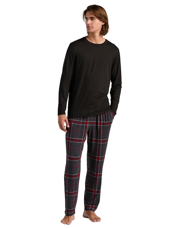 Perry Ellis Portfolio Men's Deluxe Touch Plaid Drawstring-Waist Sleep Pants