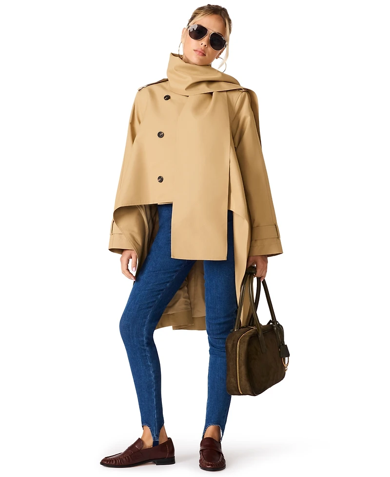 Steve Madden Women's Caspian Cotton-Blend Storm-Flap Trench Coat