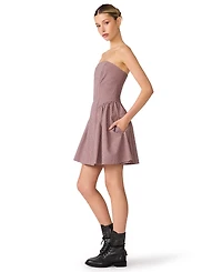 Steve Madden Women's Paulinna Fit & Flare Plaid Strapless Dress