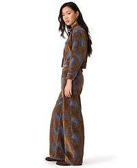 Steve Madden Women's Dove Paisley-Print Cropped Corduroy Jacket