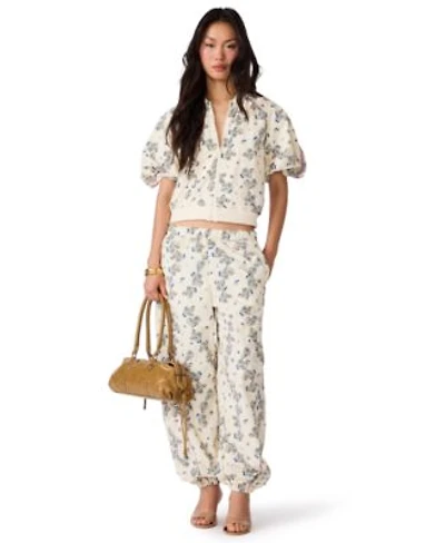 Steve Madden Womens Lyonie Cropped Floral Print Lightweight Jacket Loreli Wide Leg Pull On Low Rise Pants