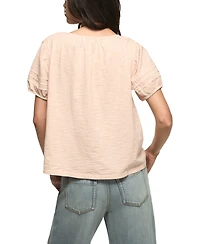 Lucky Brand Women's Puff-Sleeve Square-Neck Blouse