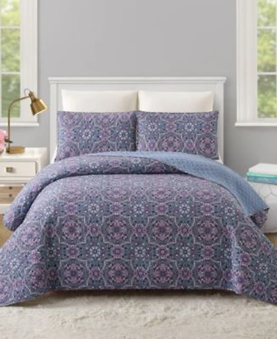 Modern Heirloom Lavender Florals Reversible 3 Piece Quilt Sets
