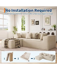 homfan Modular Sectional Couches for Living Room, Modern l Shaped Couch with Deep Seat, Cloud Upholstered Sofa Bedroom