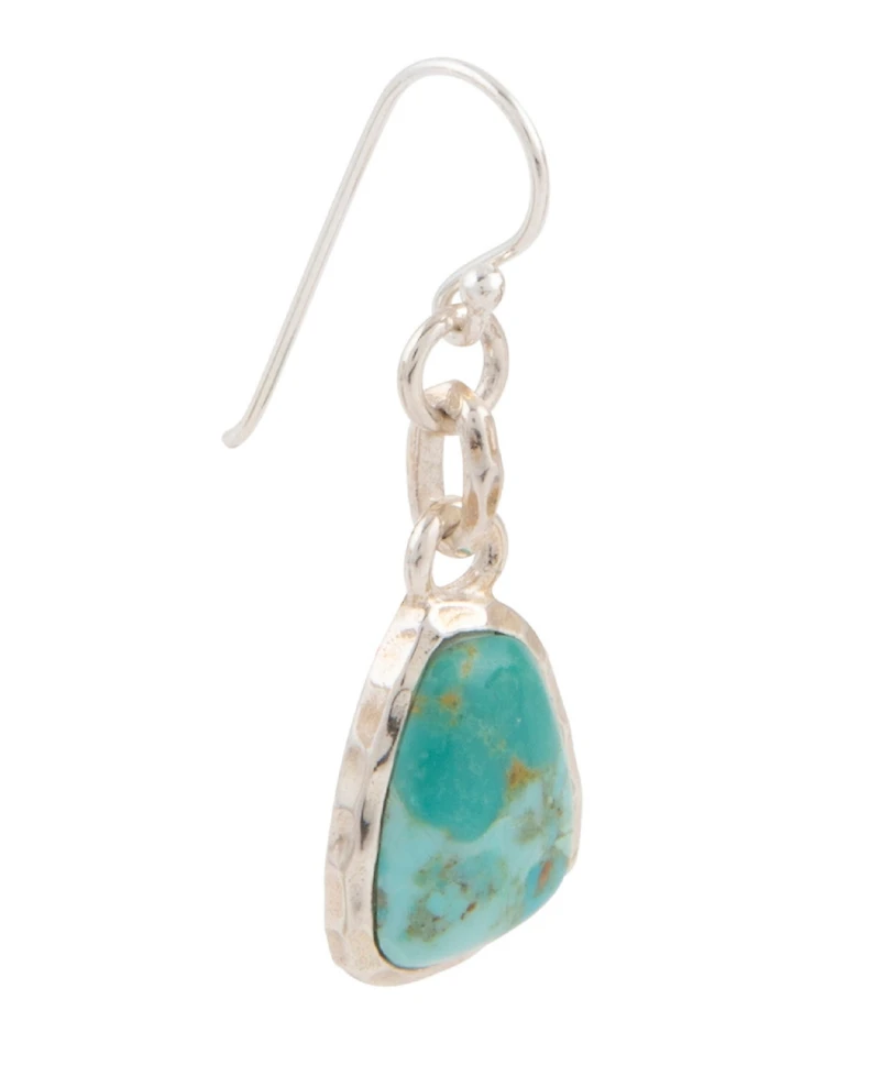 Barse Blue Turquoise and Silver Drop Earrings
