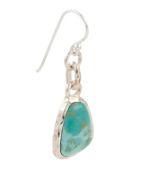 Barse Blue Turquoise and Silver Drop Earrings