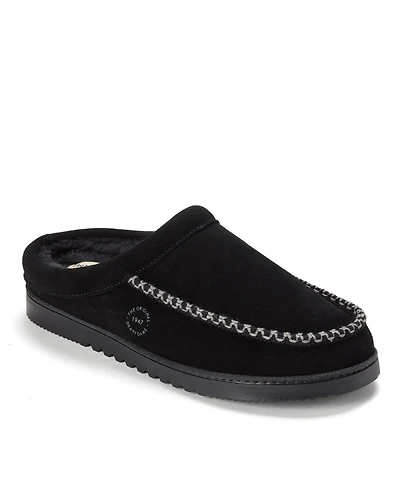 Dearfoams Men's Beckett Genuine Suede Clog Slippers