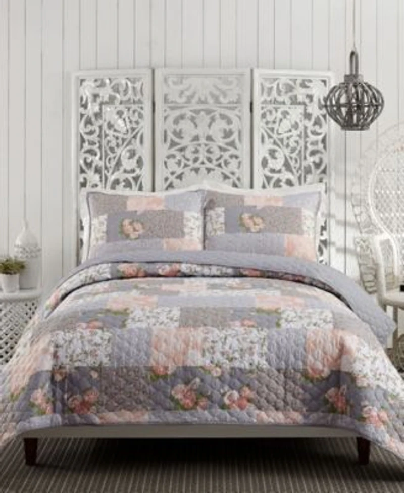 Modern Heirloom La Flor Patchwork Printed 3 Piece Quilt Sets