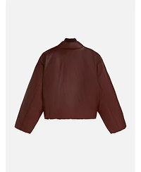Scotch & Soda Women's Faux Leather Short Bomber Jacket