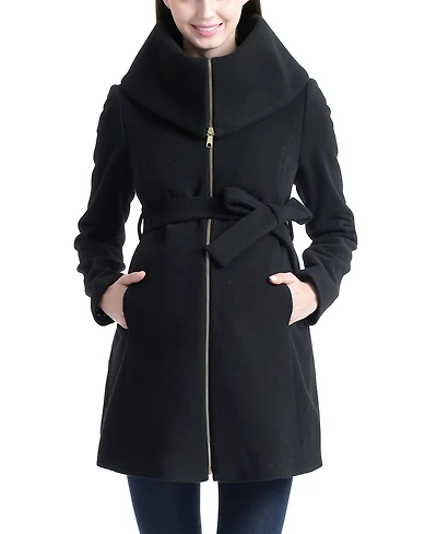 kimi + kai Women's Mia Wool Blend Fold Collar Coat