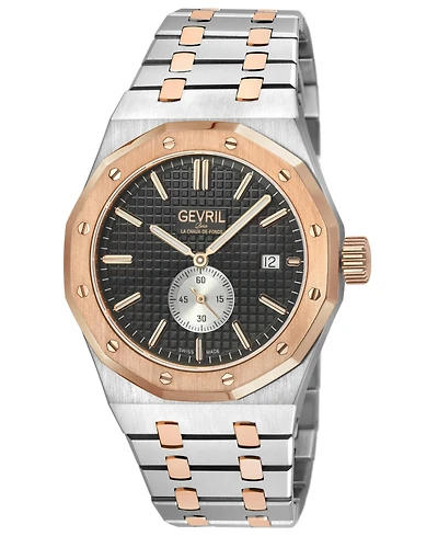Gevril Men's Swiss Made Gotham Swiss Automatic Two tone Stainless Steel Bracelet Watch
