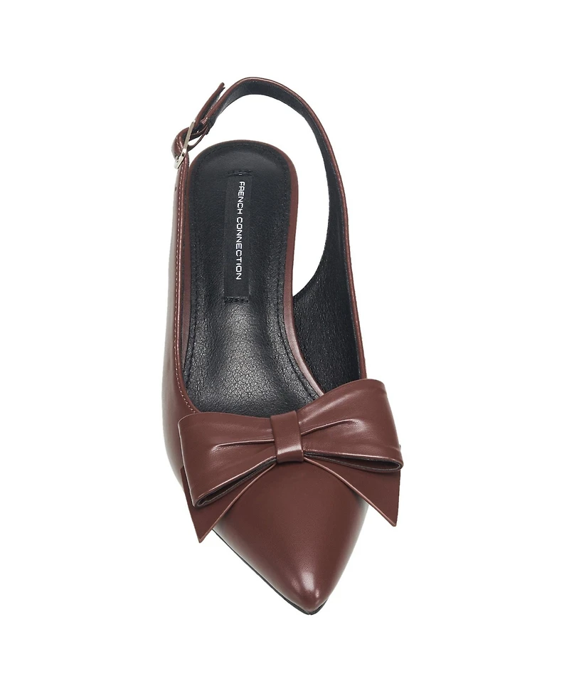 French Connection Women's Bianca Oversized Bow Kitten Heel