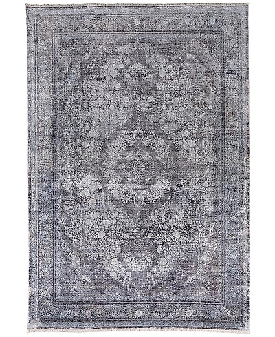 Feizy Sarrant R3967 Charcoal 4' x 5'3" Area Rug