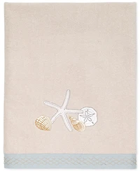 Avanti Seaglass Embroidered Seashell Cotton Bath Towel, 27" x 50"