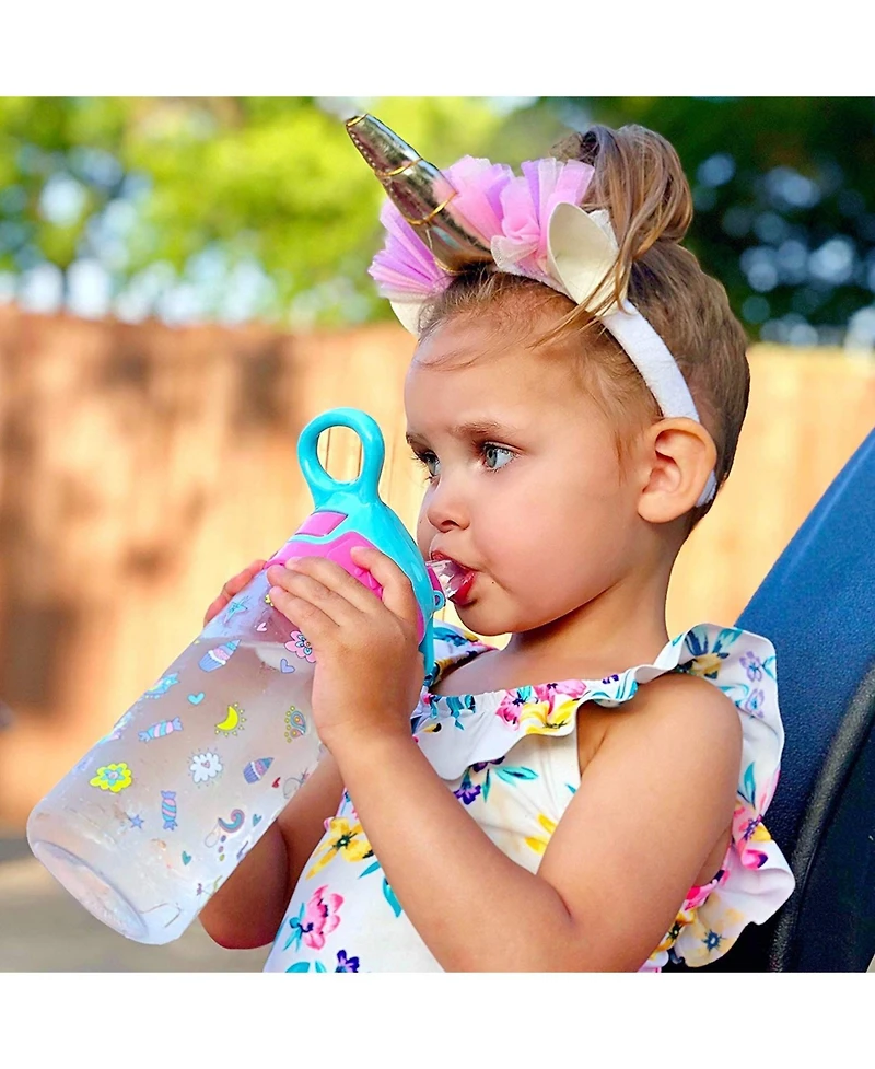 Nuby Flip-it Soft Spout Tritan Water Bottle, Unicorns, 18 Oz