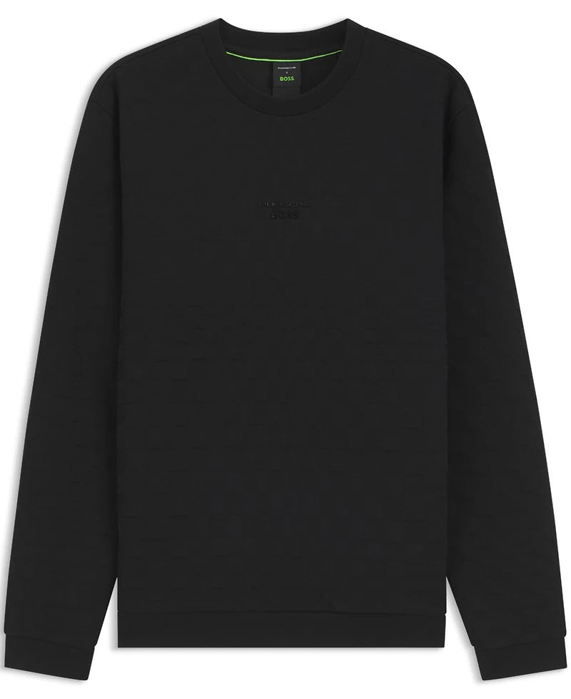 Boss by Hugo x Porsche Men's Regular-Fit Check Jacquard Sweatshirt
