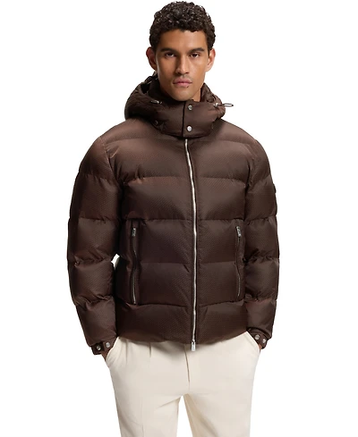 Boss by Hugo Men's Water-Repellent Padded Jacquard Jacket