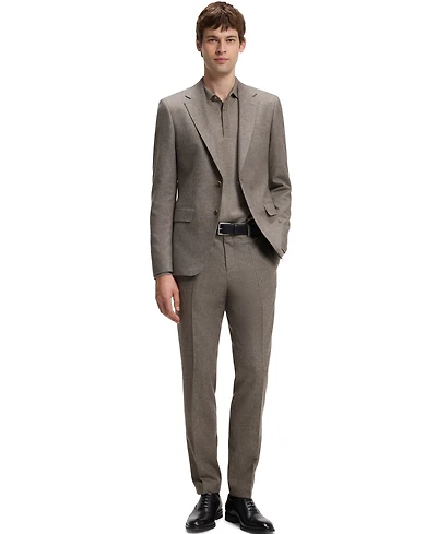 Boss by Hugo Men's Virgin Wool Slim-Fit Patterned Suit