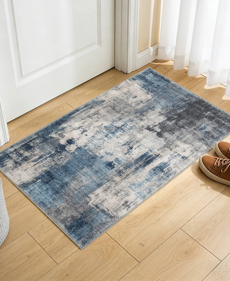 Mink Home Homewell Machine Washable MET8001 2'x2'11" Runner Area Rug