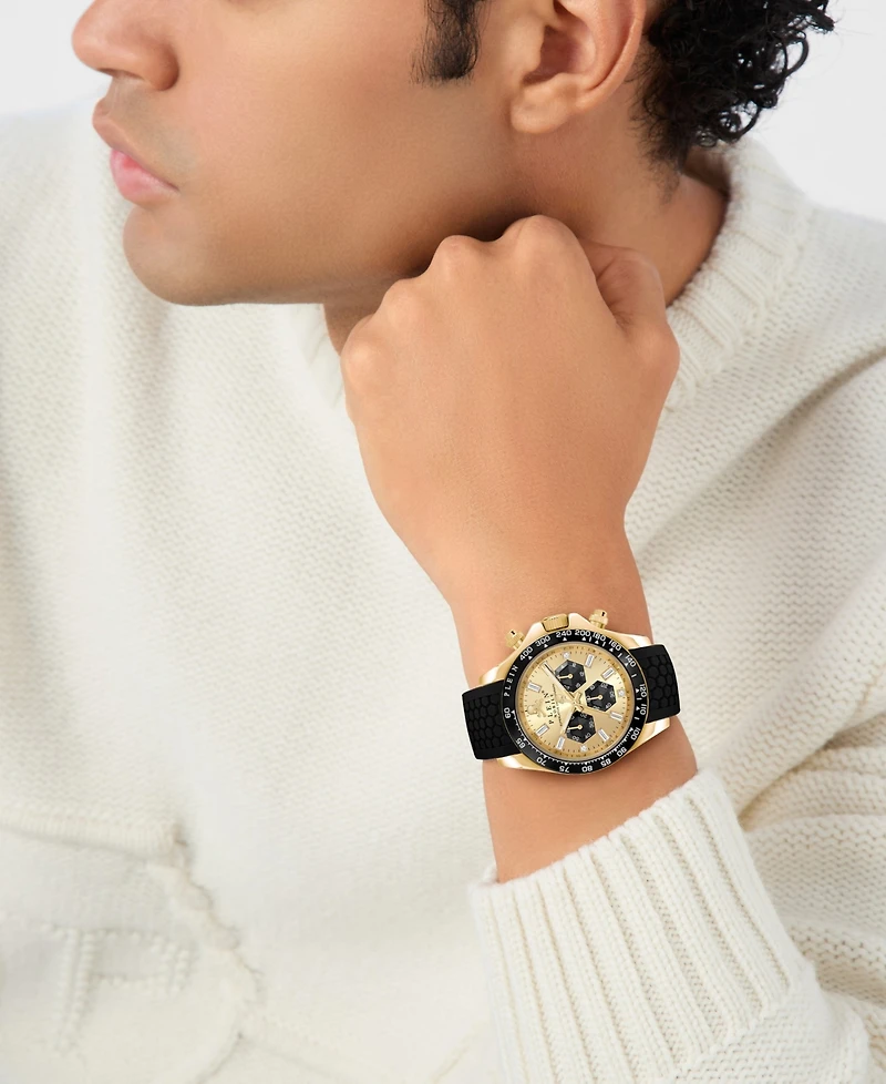 Philipp Plein Men's Black Silicone Strap Watch 43mm