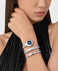 Philipp Plein nake Hexagon Women's Silver Stainless Steel Bracelet Watch 24mm