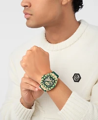 Philipp Plein The keleton 2.0 Men's Green Calf Leather Strap Watch 44mm