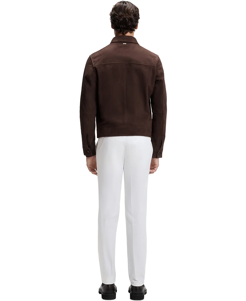 Boss by Hugo Men's Suede Regular-Fit Leather Jacket