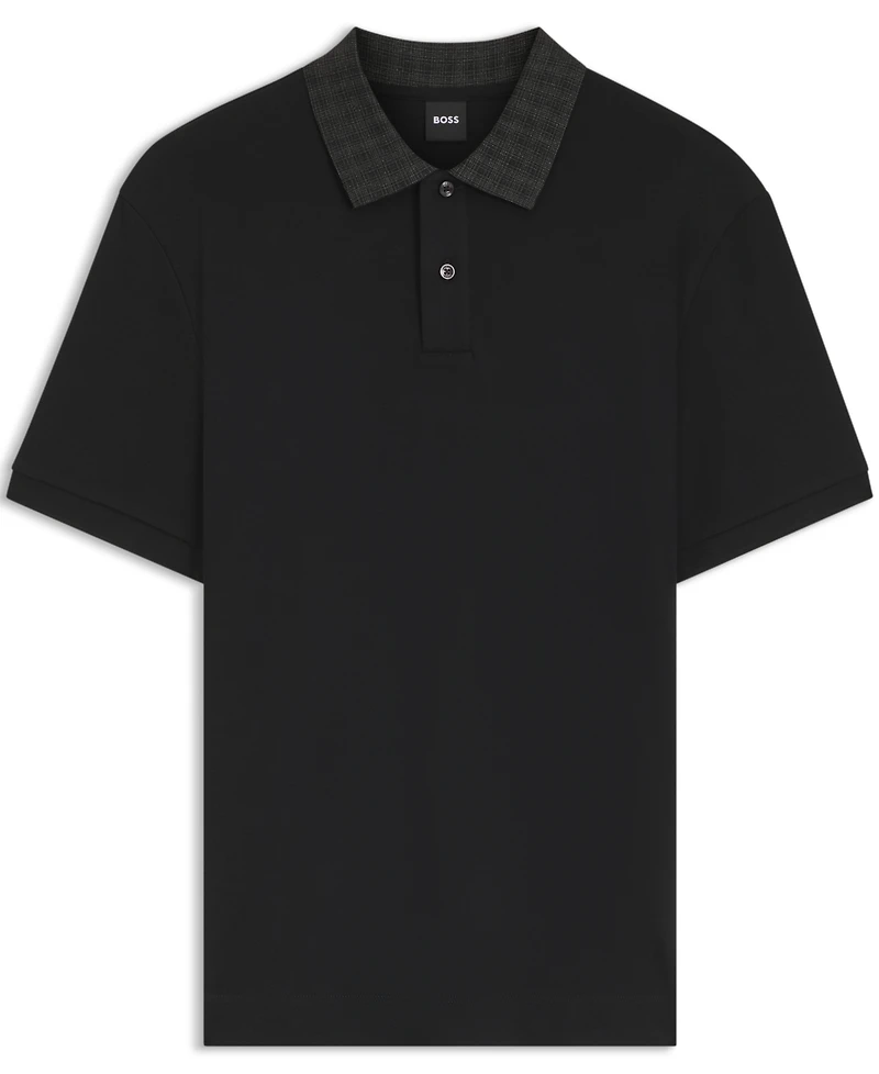 Boss by Hugo Men's Cotton Regular-Fit Patterned Collar Polo Shirt