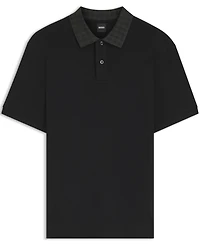 Boss by Hugo Men's Cotton Regular-Fit Patterned Collar Polo Shirt