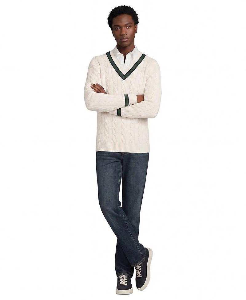 Lands' End Men's Long Sleeve Drifter Cricket Sweater