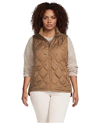 Lands' End Plus Print FeatherFree Quilted Insulated Vest