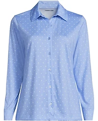 Lands' End Women's Long Sleeve Supima Cotton Relaxed Button Front Shirt